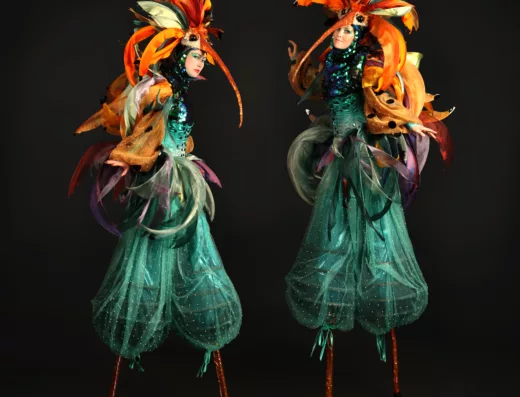 Green Hummingbird Stilt Walkers